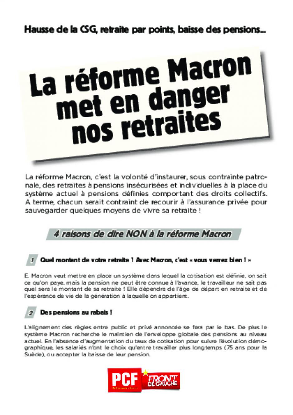 La réforme Macron met en danger nos retraites